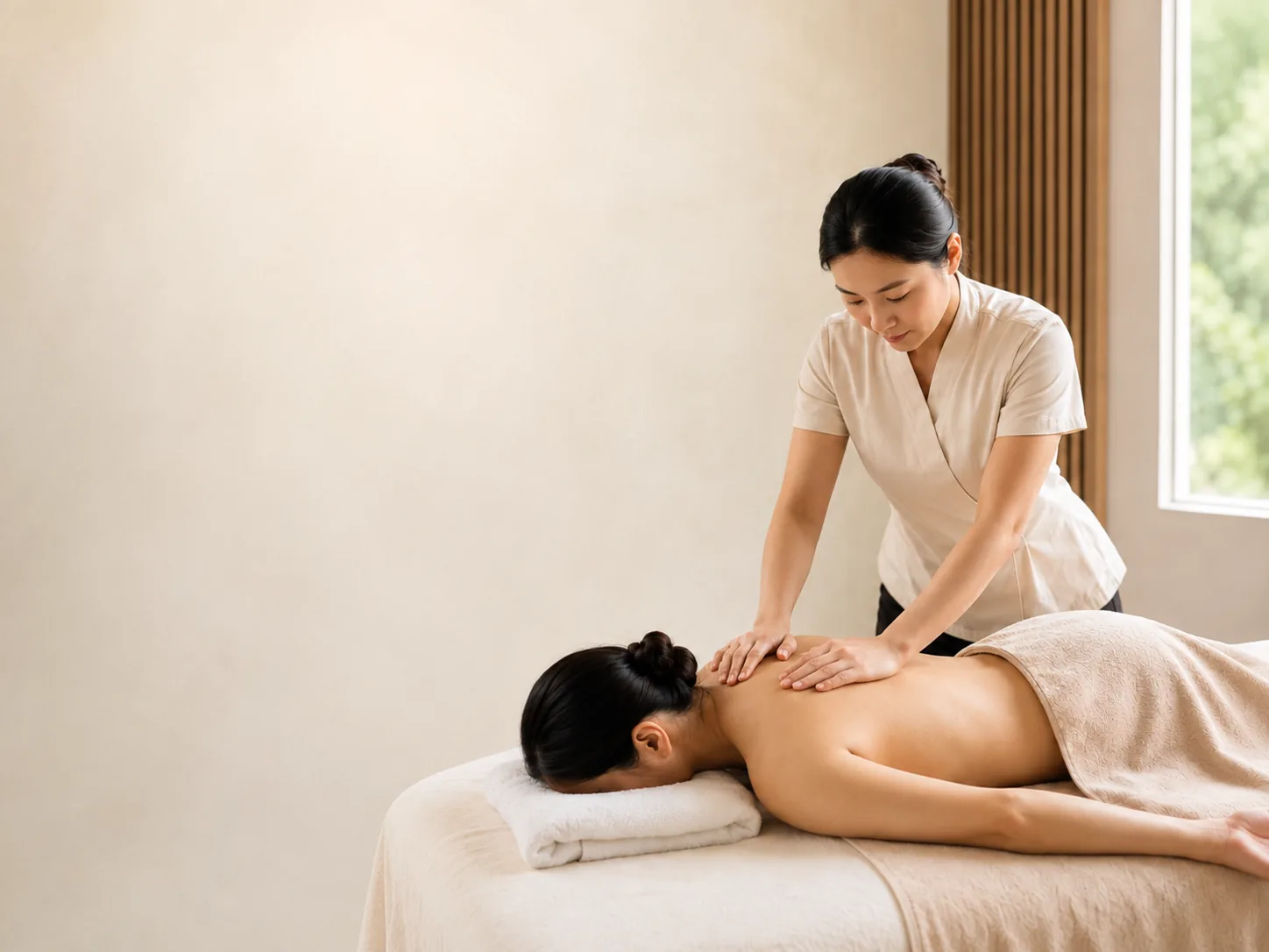 Tui Na massage focused on the upper back and shoulders