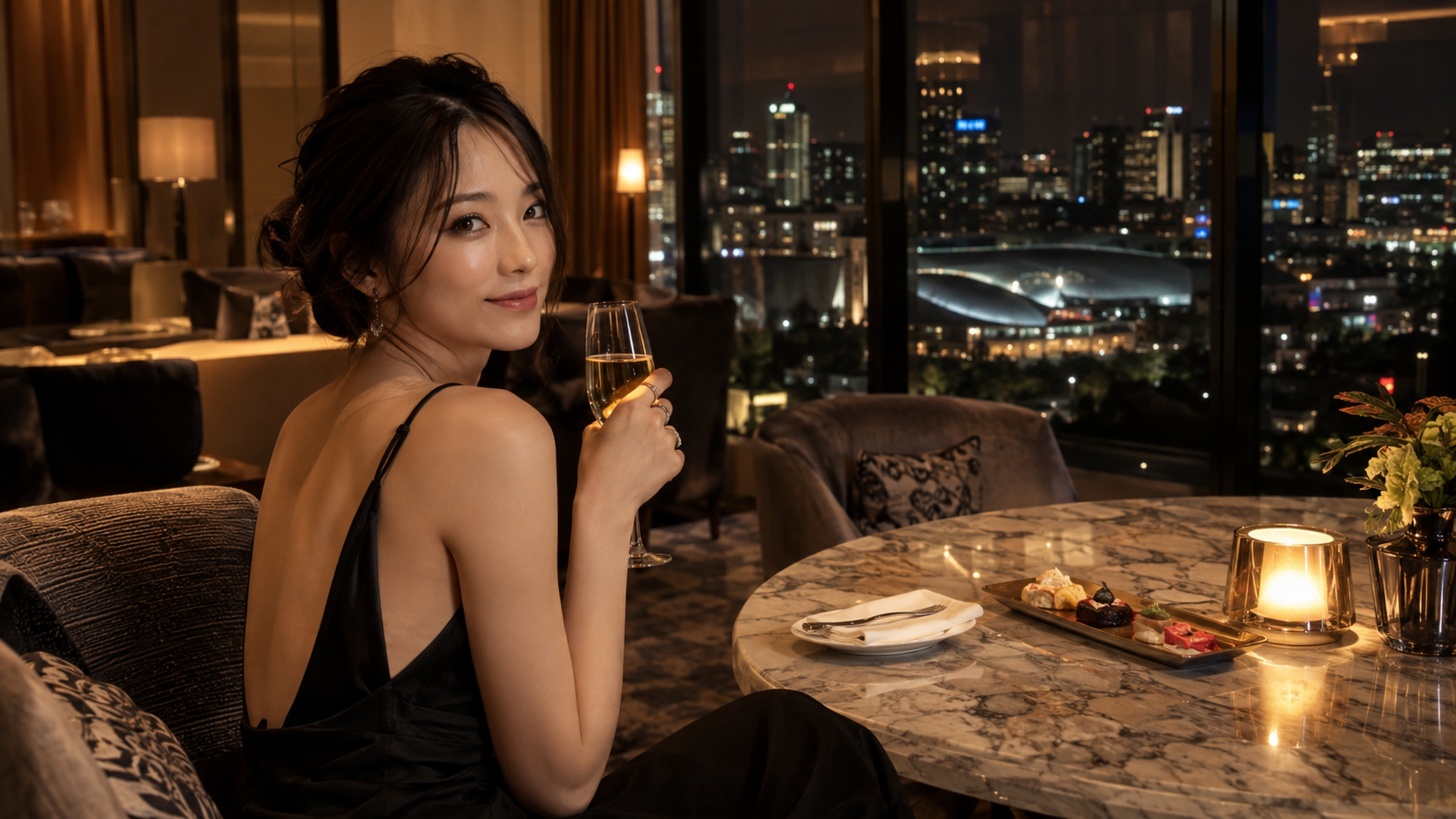 Asian woman relaxing in a modern hotel room during an Adelaide short stay